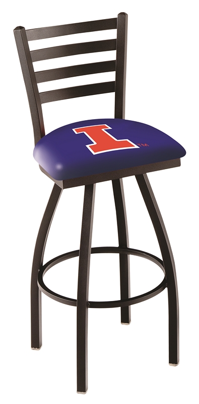 L014 - 25" Black Wrinkle Illinois Swivel Bar Stool with Ladder Style Back by  Co.