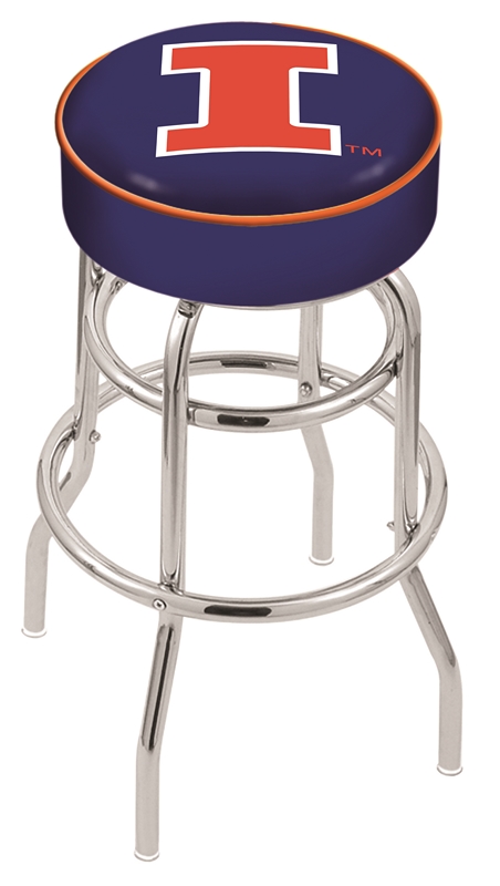 30" L7C1 - 4" Illinois Cushion Seat with Double-Ring Chrome Base Swivel Bar Stool by  Company