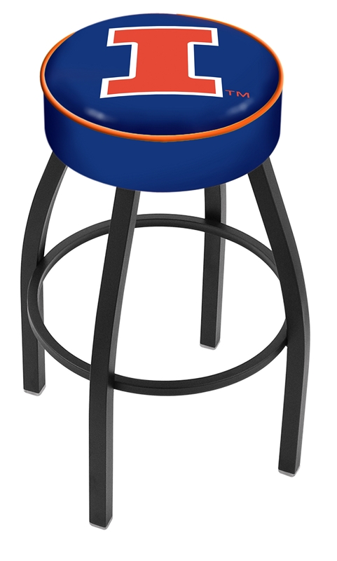 25" L8B1 - 4" Illinois Cushion Seat with Black Wrinkle Base Swivel Bar Stool by  Company