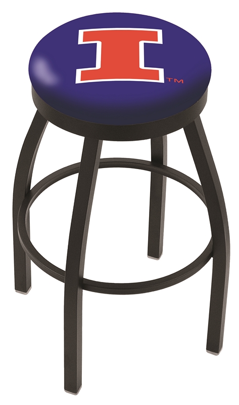 25" L8B2B - Black Wrinkle Illinois Swivel Bar Stool with Accent Ring by  Company