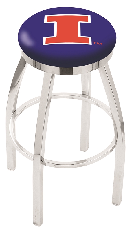 30" L8C2C - Chrome Illinois Swivel Bar Stool with Accent Ring by  Company