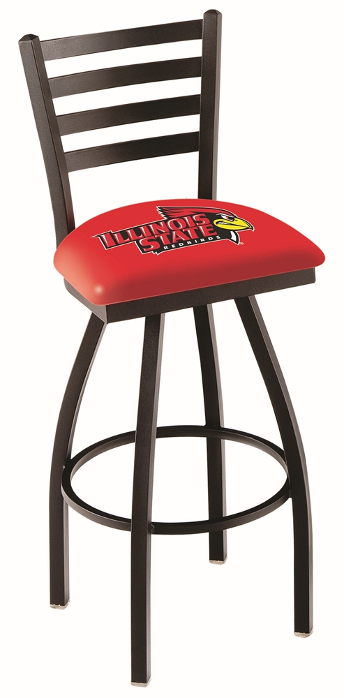 L014 - 30" Black Wrinkle Illinois State Swivel Bar Stool with Ladder Style Back by  Co.