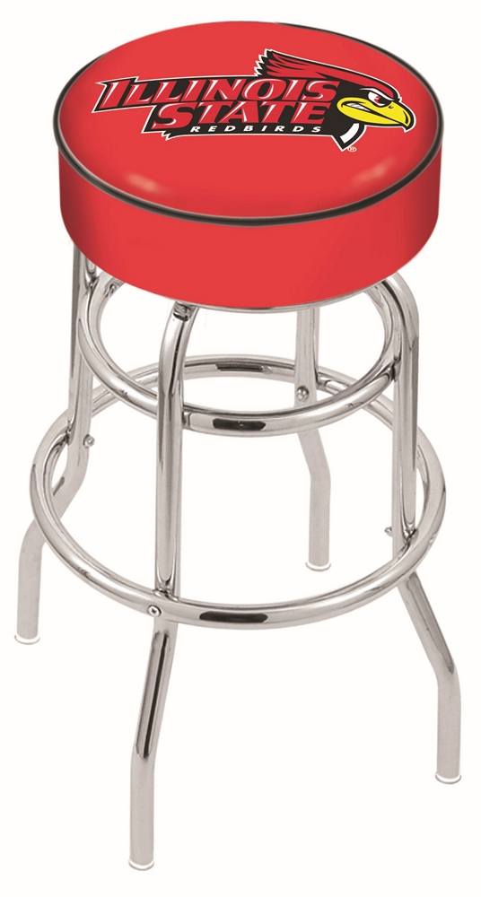 30" L7C1 - 4" Illinois State Cushion Seat with Double-Ring Chrome Base Swivel Bar Stool by  Company