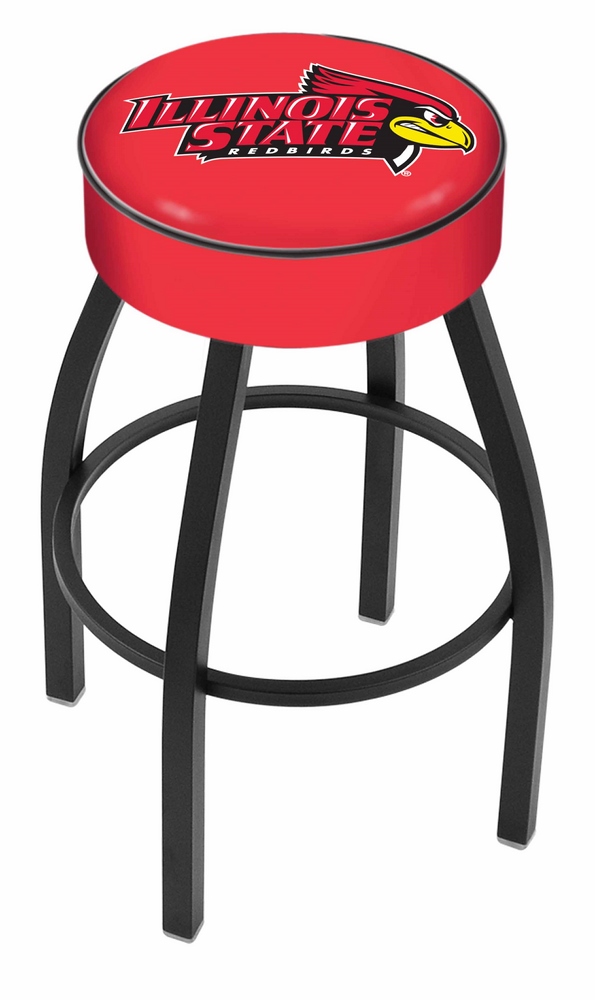 30" L8B1 - 4" Illinois State Cushion Seat with Black Wrinkle Base Swivel Bar Stool by  Company