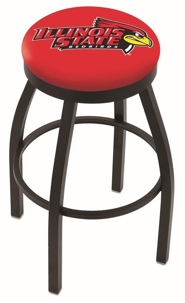30" L8B2B - Black Wrinkle Illinois State Swivel Bar Stool with Accent Ring by  Company