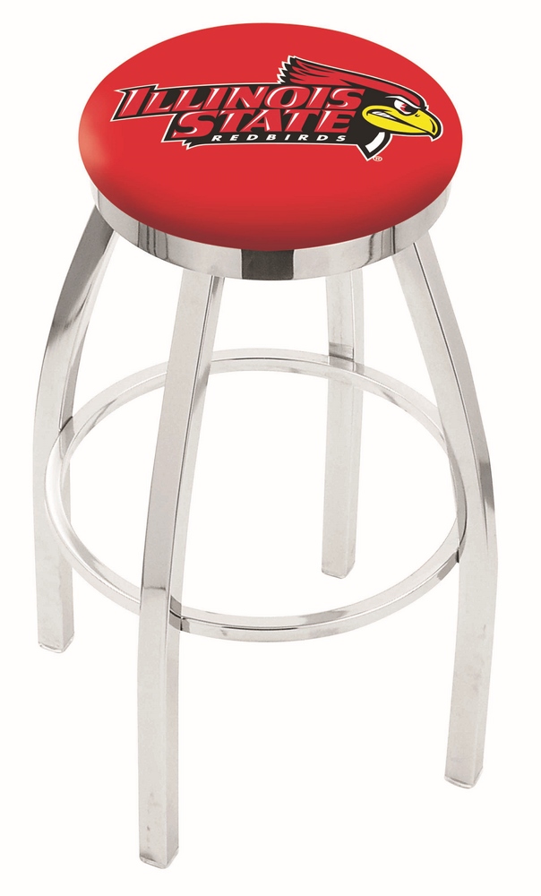 25" L8C2C - Chrome Illinois State Swivel Bar Stool with Accent Ring by  Company