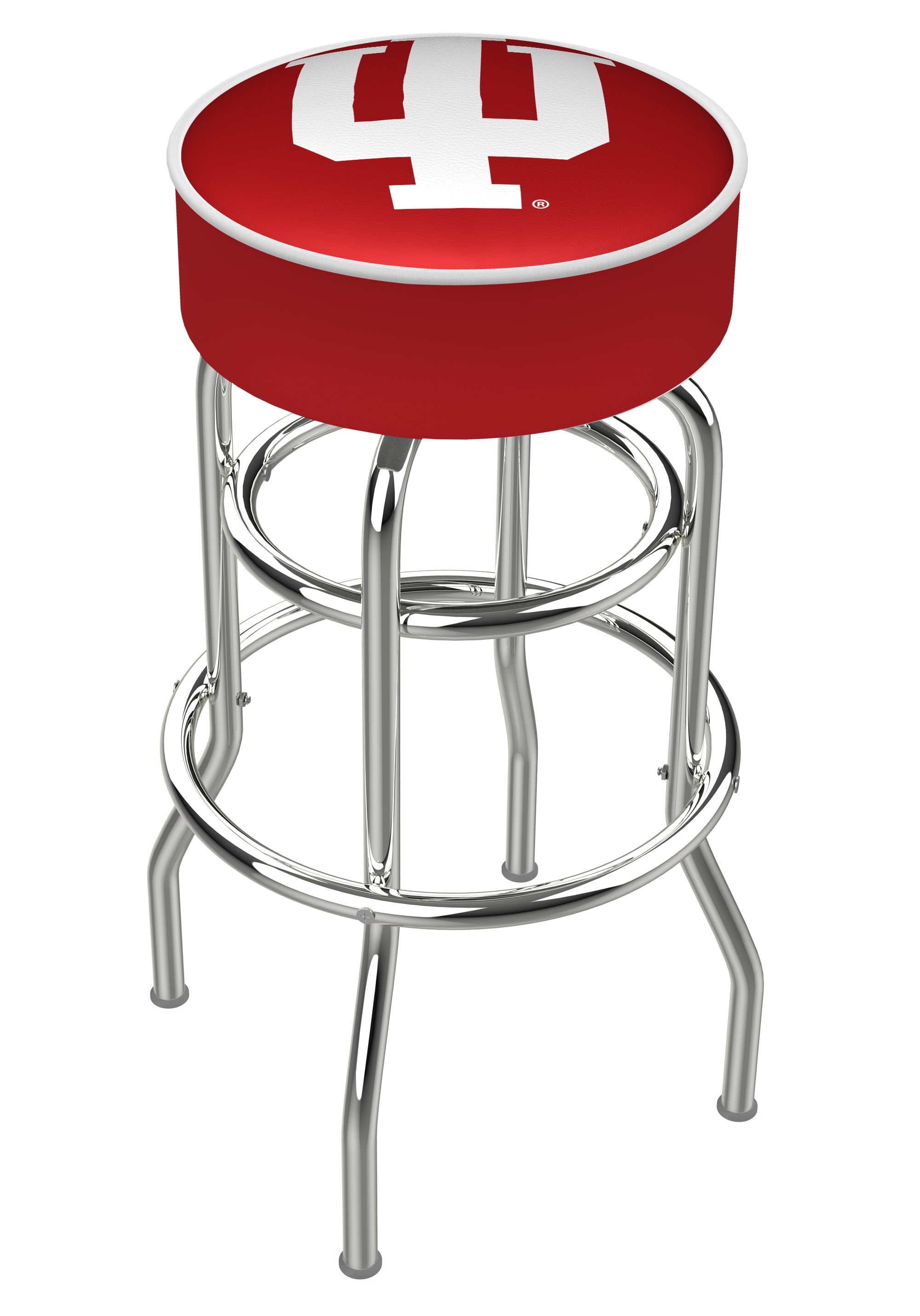 30" L7C1 - 4" Indiana Cushion Seat with Double-Ring Chrome Base Swivel Bar Stool by  Company
