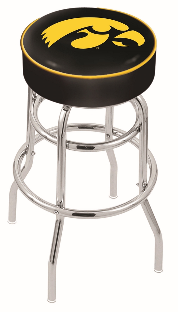 30" L7C1 - 4" Iowa Cushion Seat with Double-Ring Chrome Base Swivel Bar Stool by  Company