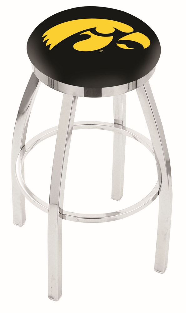 30" L8C2C - Chrome Iowa Swivel Bar Stool with Accent Ring by  Company
