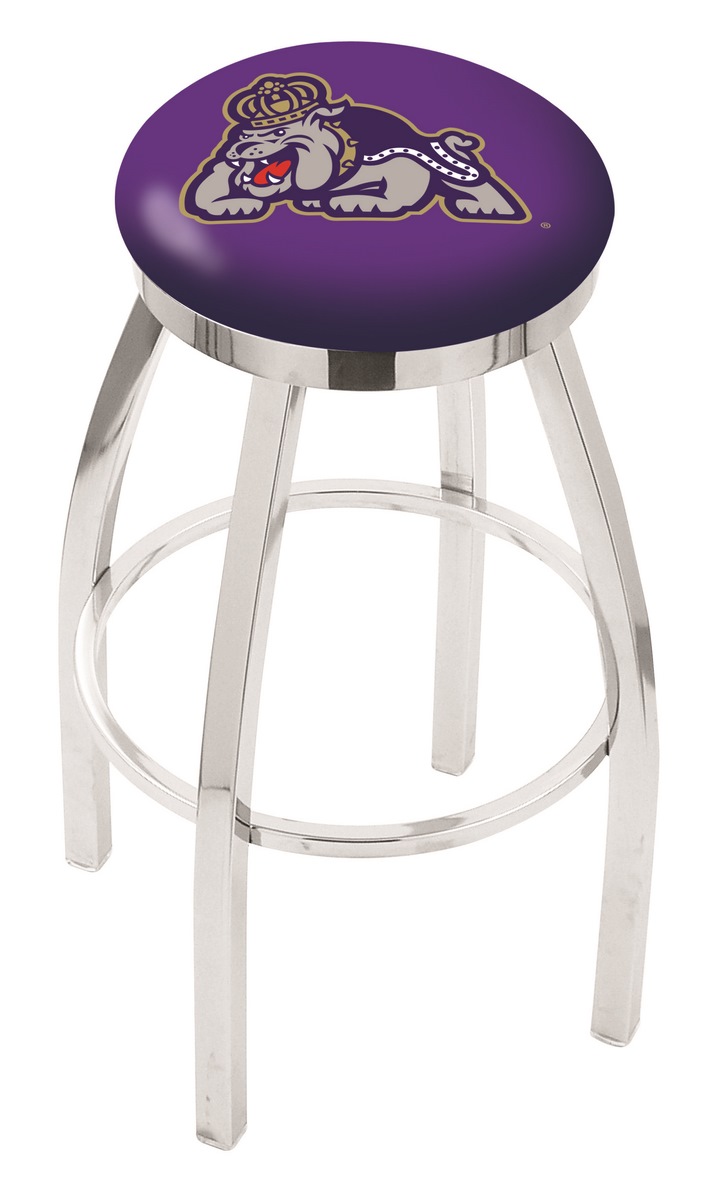 25" L8C2C - Chrome James Madison Swivel Bar Stool with Accent Ring by  Company