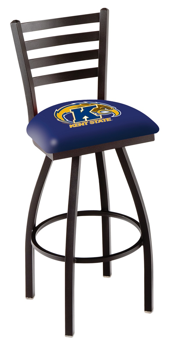 L014 - 30" Black Wrinkle Kent State Swivel Bar Stool with Ladder Style Back by  Co.