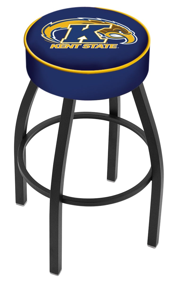 30" L8B1 - 4" Kent State Cushion Seat with Black Wrinkle Base Swivel Bar Stool by  Company