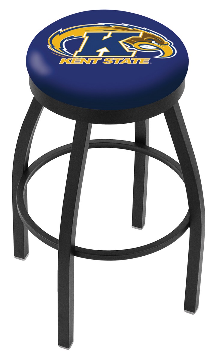 30" L8B2B - Black Wrinkle Kent State Swivel Bar Stool with Accent Ring by  Company