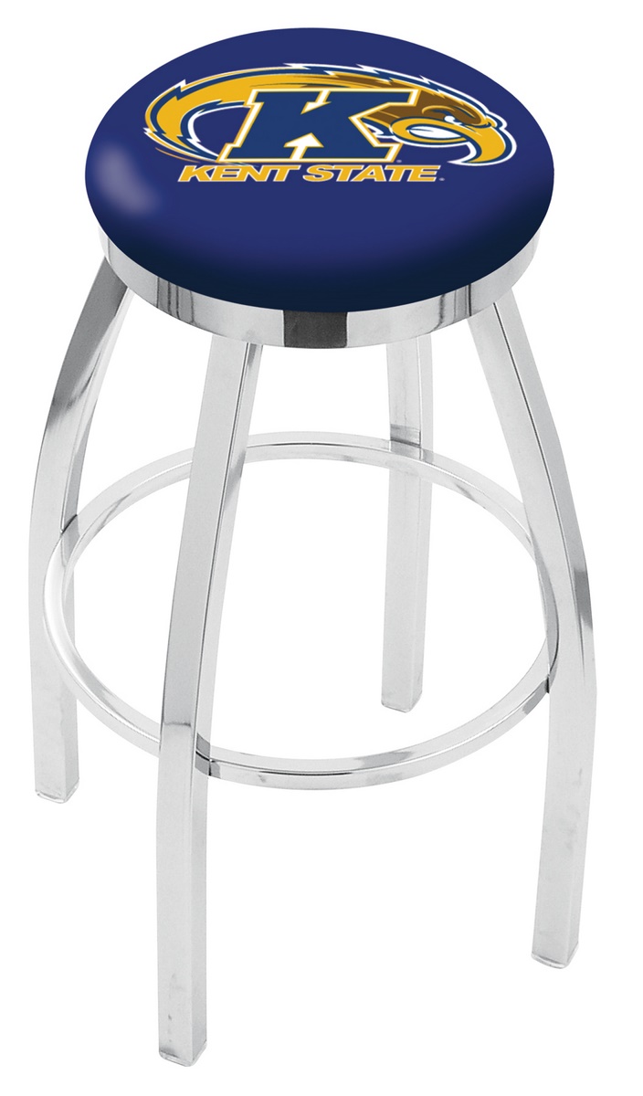 25" L8C2C - Chrome Kent State Swivel Bar Stool with Accent Ring by  Company