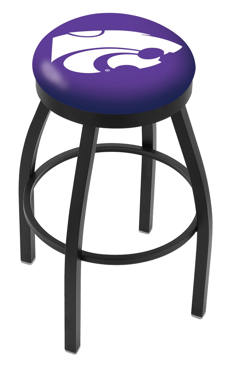 25" L8B2B - Black Wrinkle Kansas State Swivel Bar Stool with Accent Ring by  Company