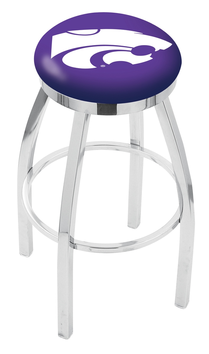 25" L8C2C - Chrome Kansas State Swivel Bar Stool with Accent Ring by  Company