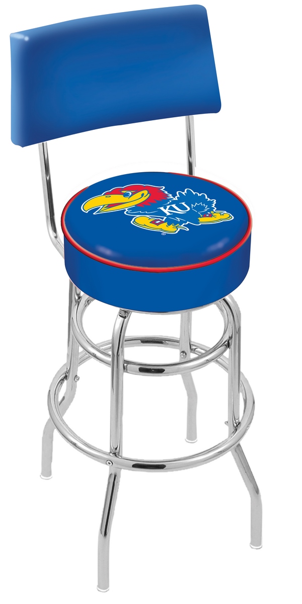 L7C425KnsasU 25 in. Chrome Double Ring Kansas Swivel Bar Stool With a Back