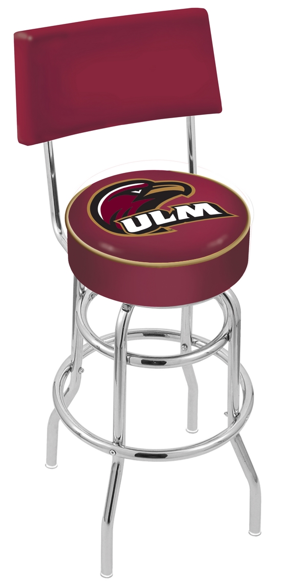 L7C430LA-Mon 30 in. Chrome Double Ring Louisiana-Monroe Swivel Bar Stool With a Back