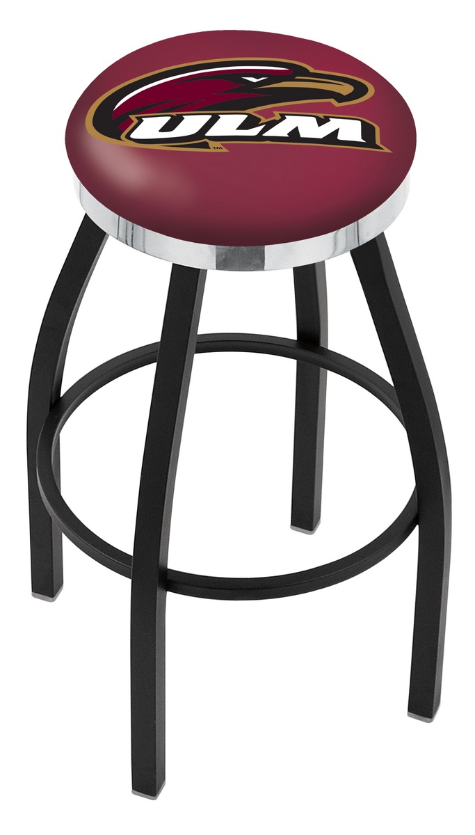 30" L8B2C - Black Wrinkle Louisiana-Monroe Swivel Bar Stool with Chrome Accent Ring by  Company