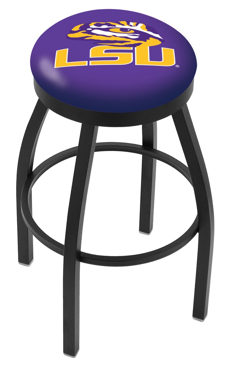 25" L8B2B - Black Wrinkle Louisiana State Swivel Bar Stool with Accent Ring by  Company