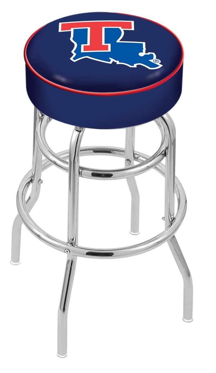 30" L7C1 - 4" Louisiana Tech Cushion Seat with Double-Ring Chrome Base Swivel Bar Stool by  Company