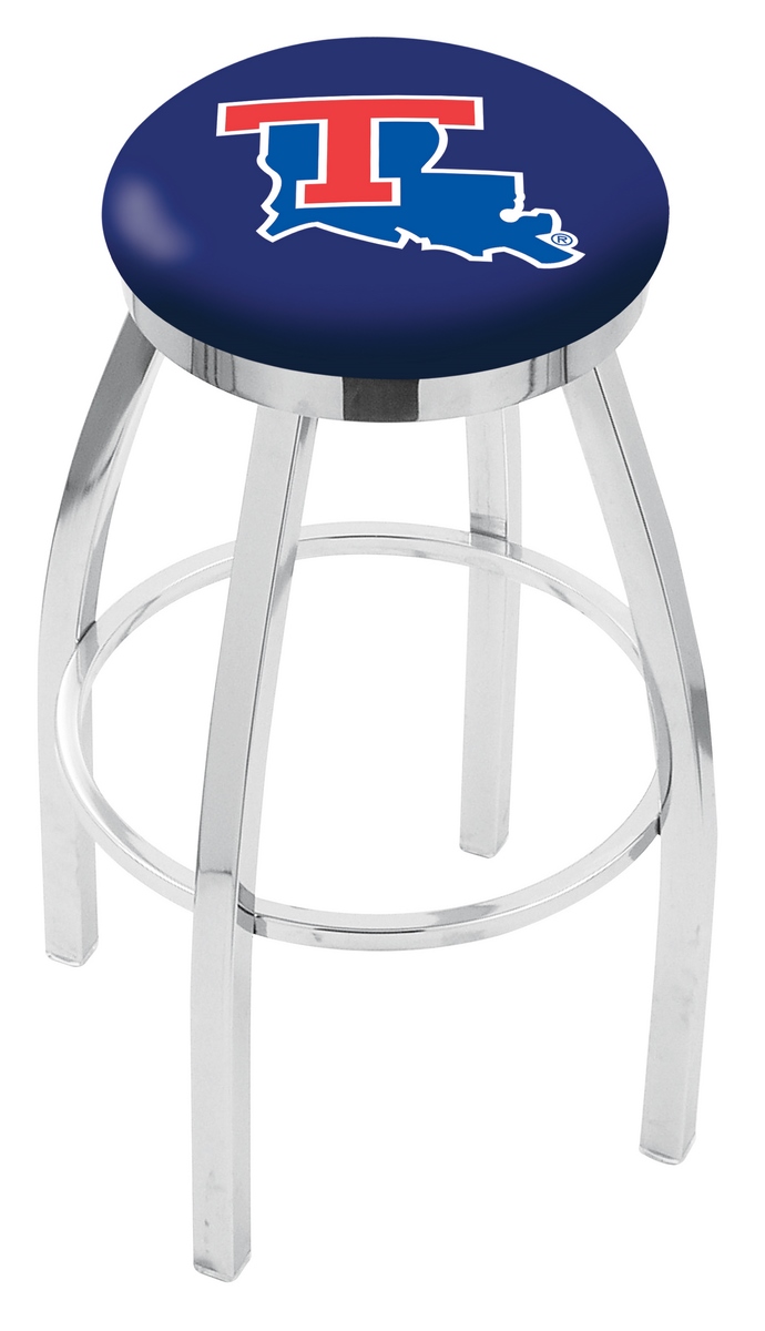 30" L8C2C - Chrome Louisiana Tech Swivel Bar Stool with Accent Ring by  Company