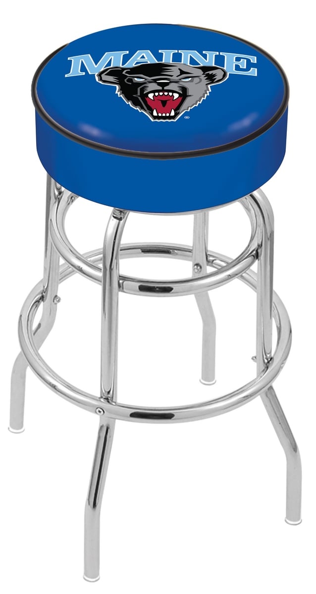 30" L7C1 - 4" Maine Cushion Seat with Double-Ring Chrome Base Swivel Bar Stool by  Company