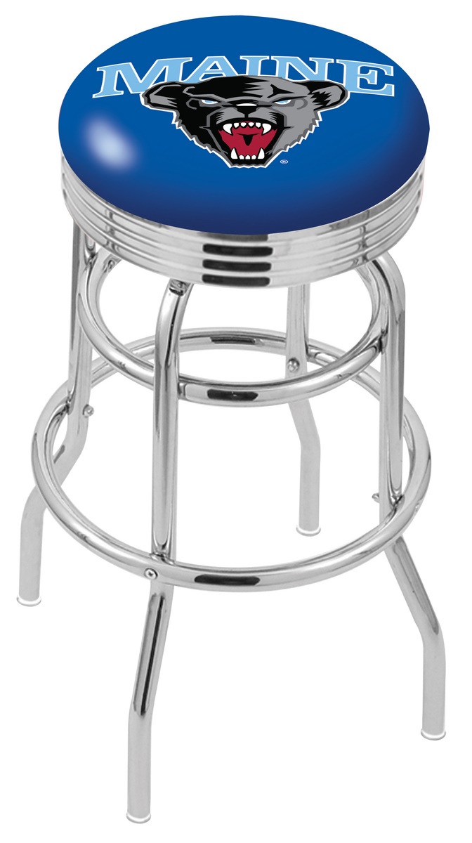 30" L7C3C - Chrome Double Ring Maine Swivel Bar Stool with 2.5" Ribbed Accent Ring by  Company