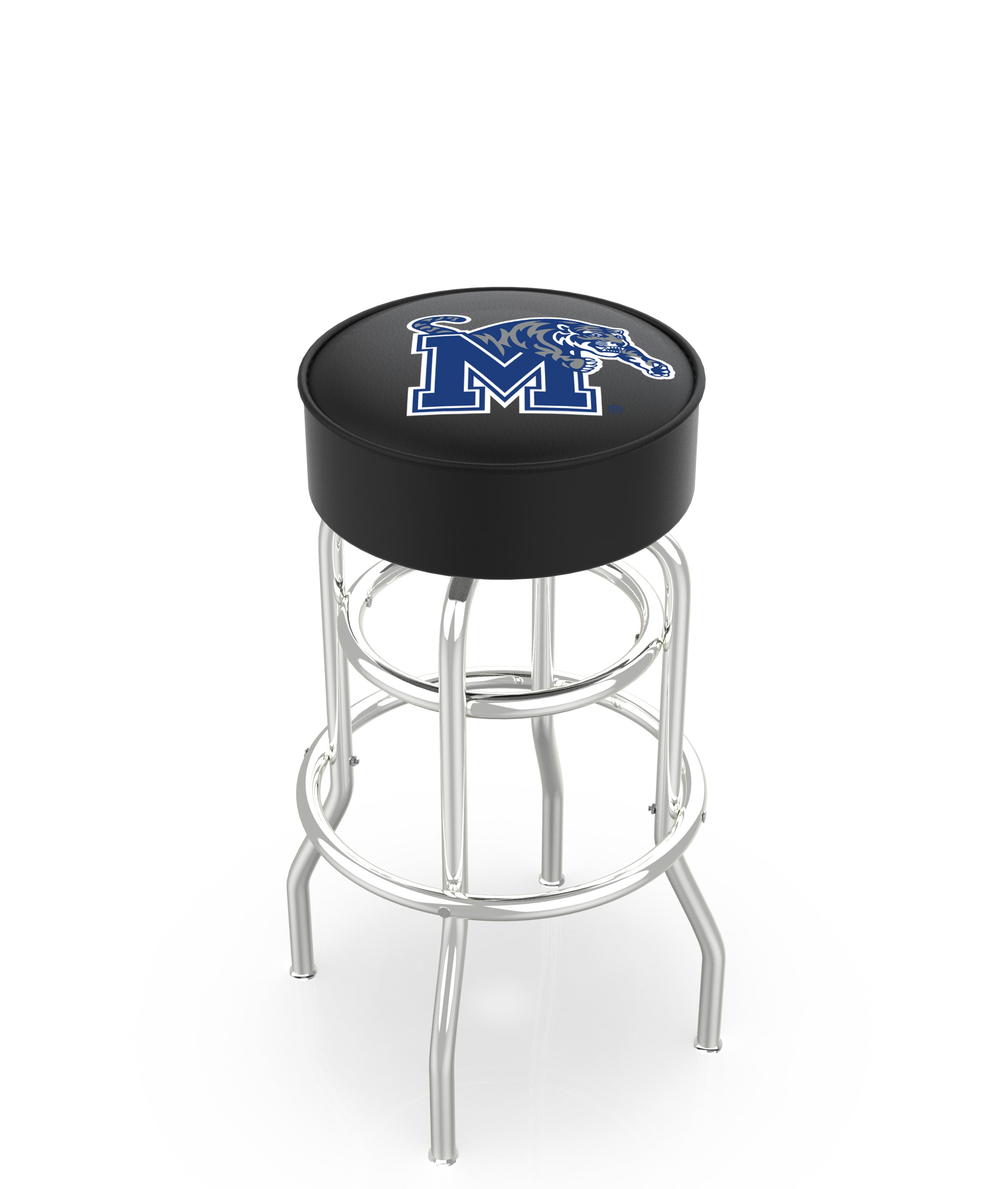 30" L7C1 - 4" Memphis Cushion Seat with Double-Ring Chrome Base Swivel Bar Stool by  Company