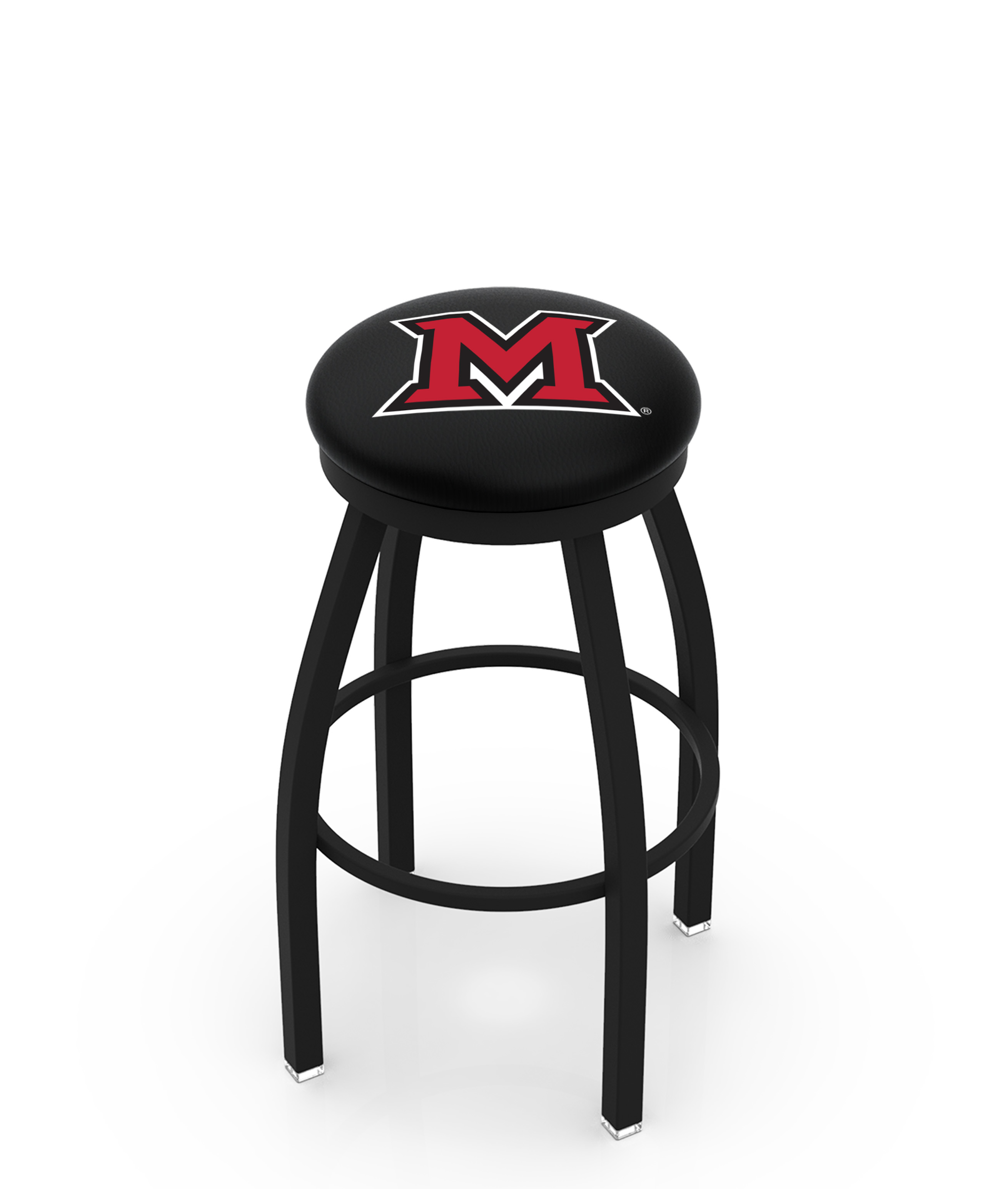 30" L8B2B - Black Wrinkle Miami (OH) Swivel Bar Stool with Accent Ring by  Company