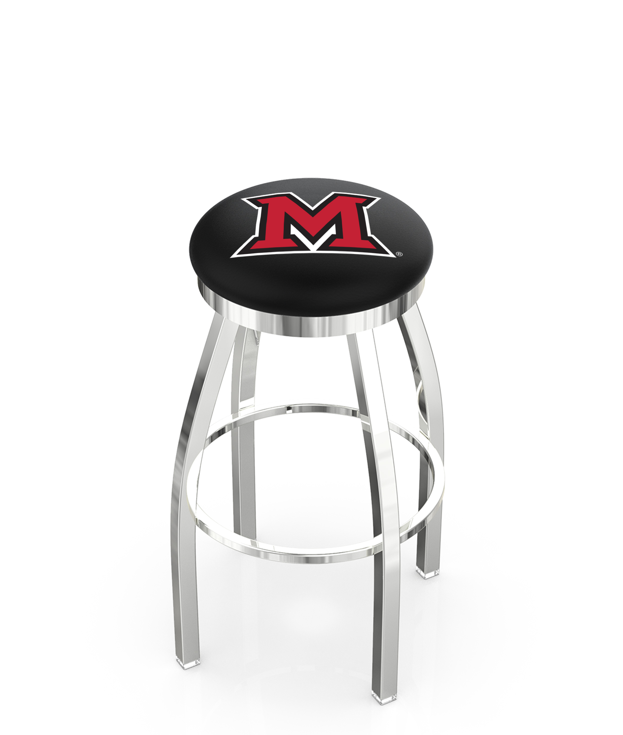 30" L8C2C - Chrome Miami (OH) Swivel Bar Stool with Accent Ring by  Company