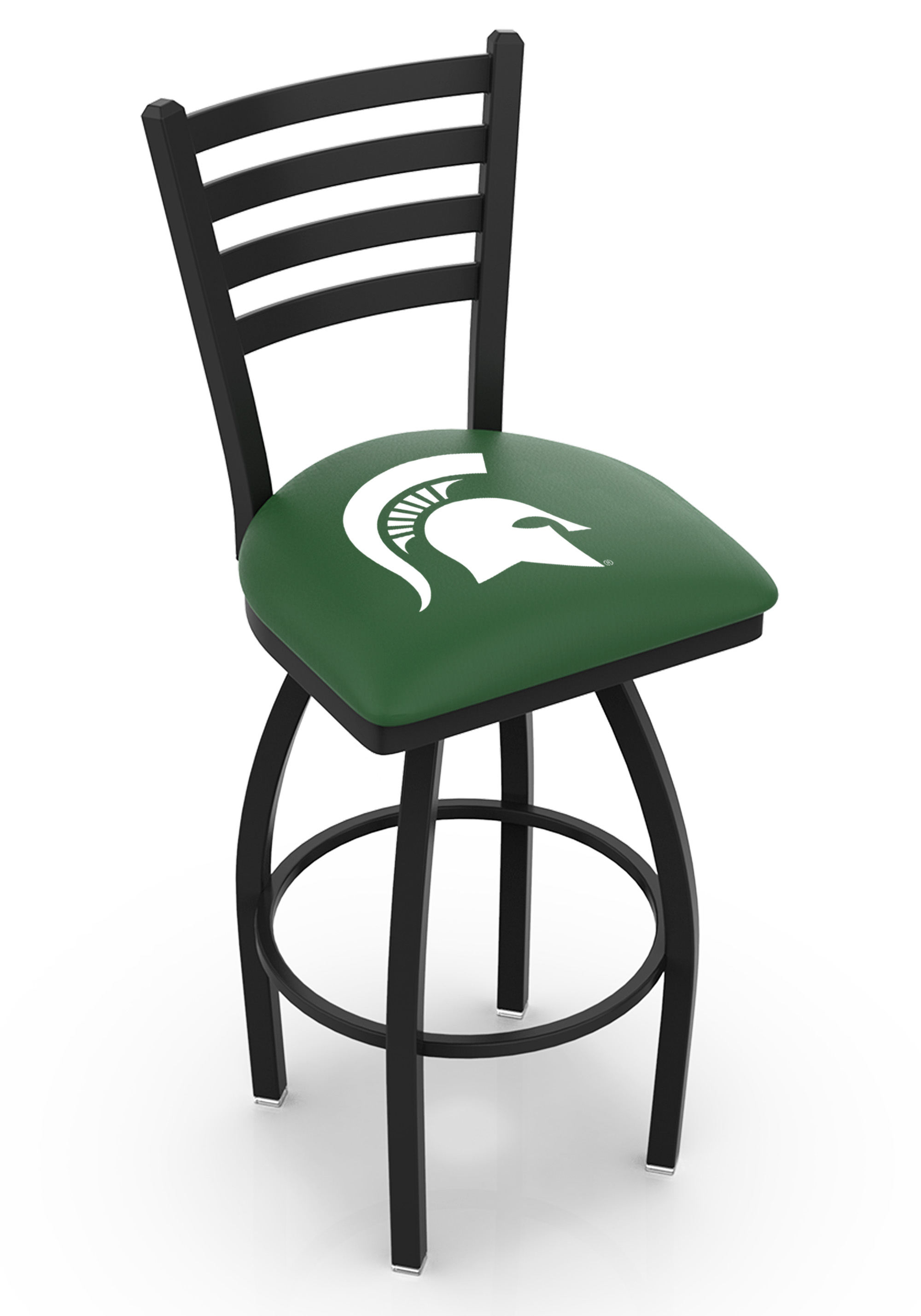 Co. L014 Michigan State Swivel Bar Stool - Black Wrinkle - 30in.