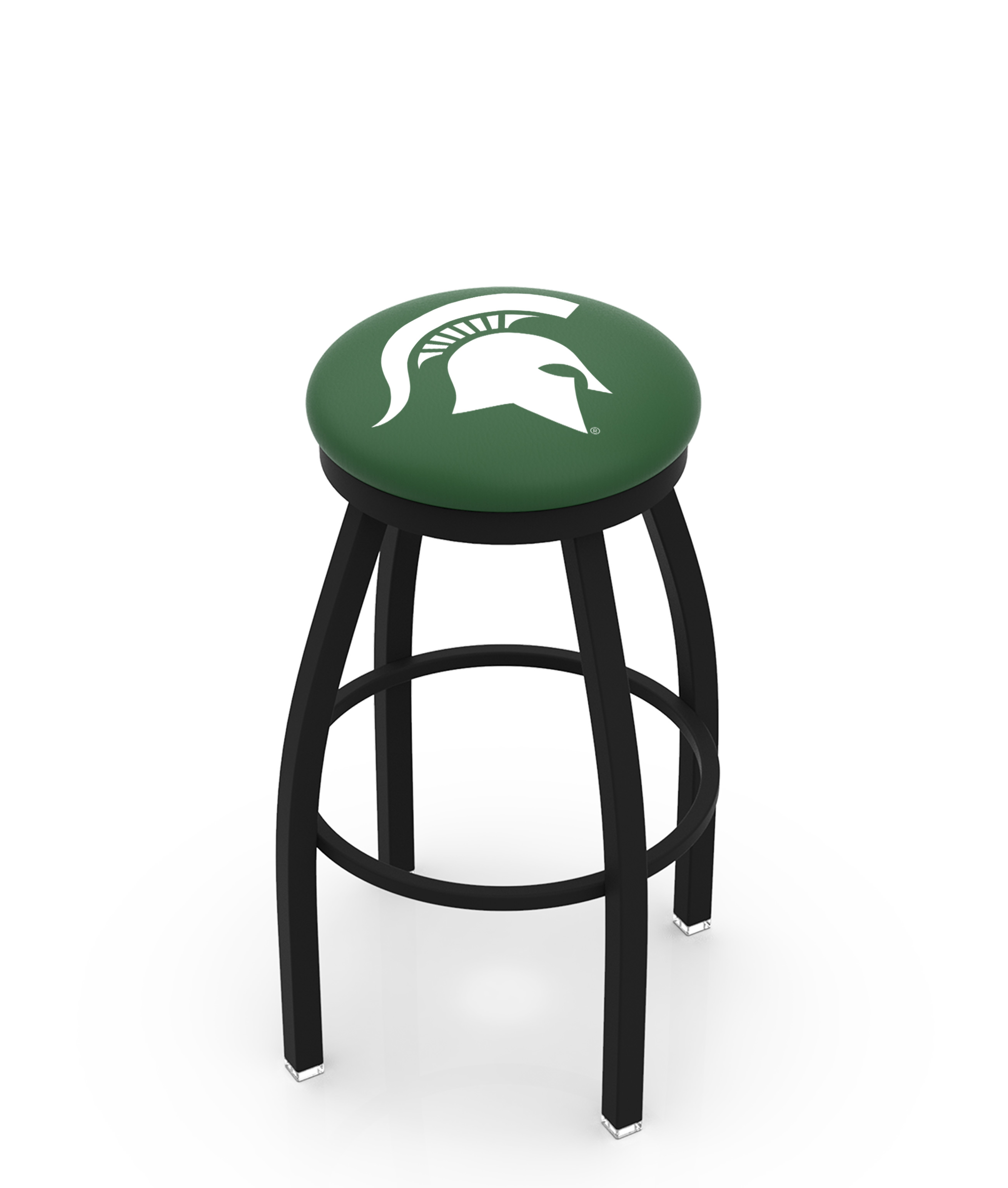 25" L8B2B - Black Wrinkle Michigan State Swivel Bar Stool with Accent Ring by  Company