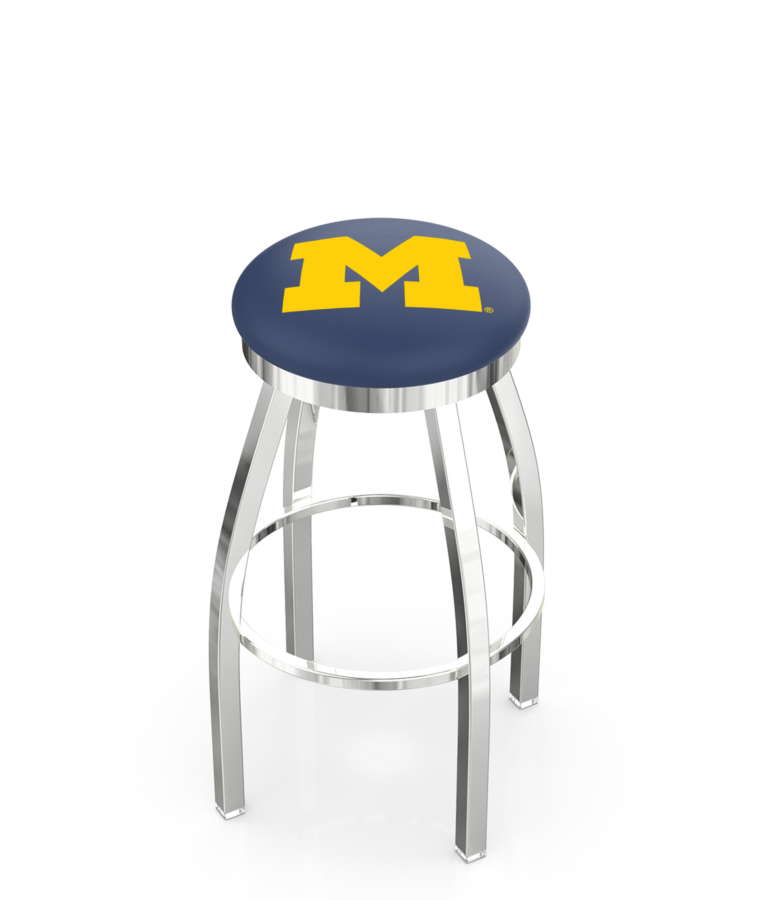 25" L8C2C - Chrome Michigan Swivel Bar Stool with Accent Ring by  Company