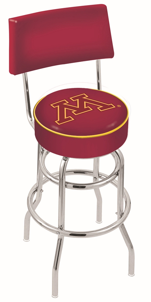 25" L7C4 - Chrome Double Ring Minnesota Swivel Bar Stool with a Back by  Company