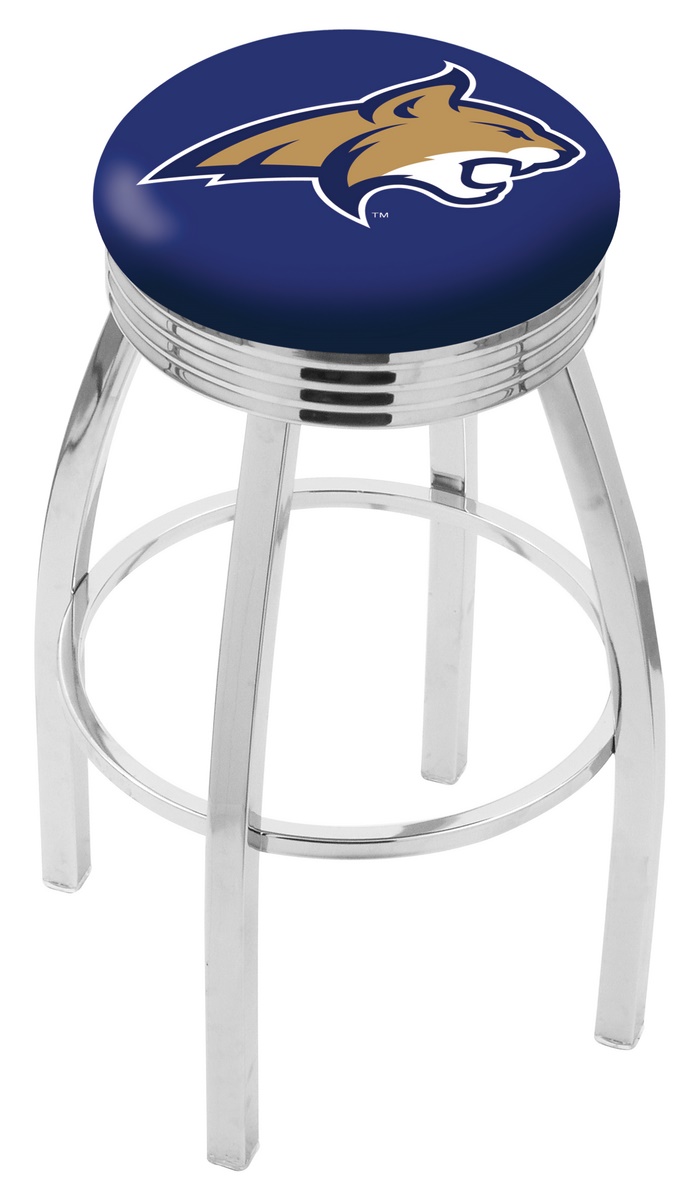 30" L8C3C - Chrome Montana State Swivel Bar Stool with 2.5" Ribbed Accent Ring by  Company