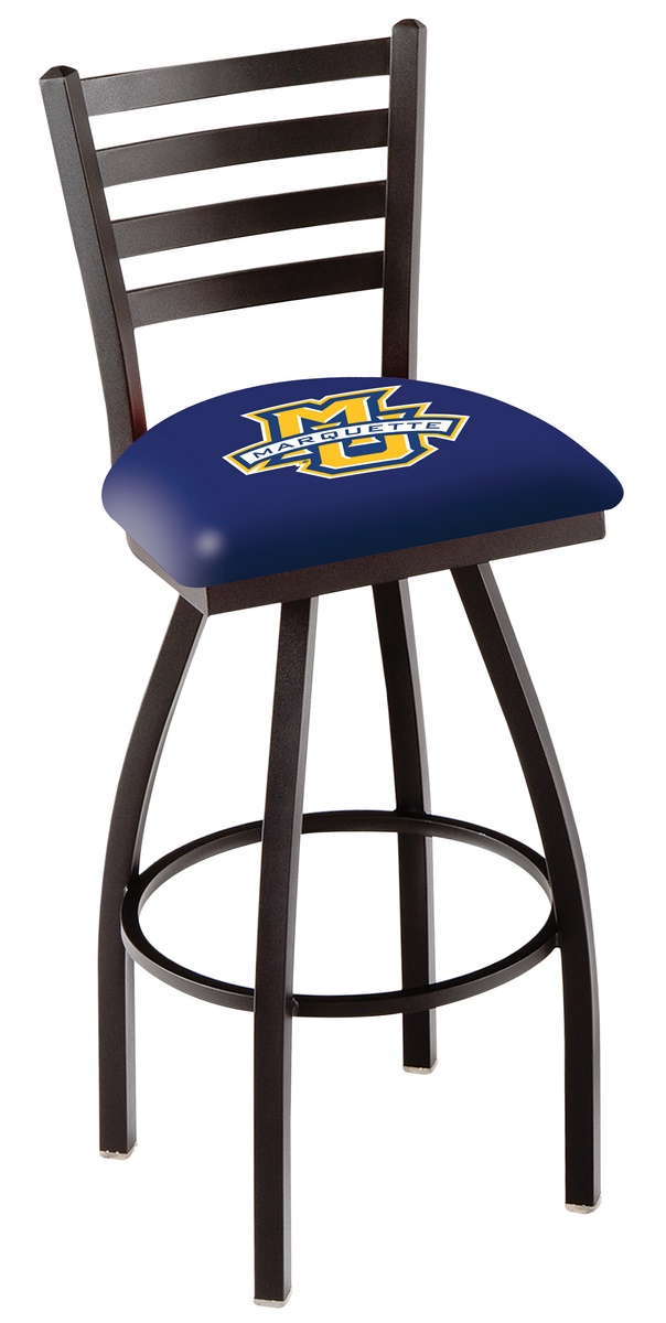 L014 - 30" Black Wrinkle Marquette Swivel Bar Stool with Ladder Style Back by  Co.