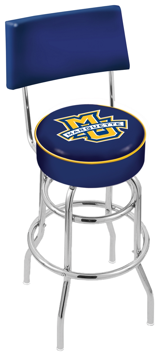 25" L7C4 - Chrome Double Ring Marquette Swivel Bar Stool with a Back by  Company