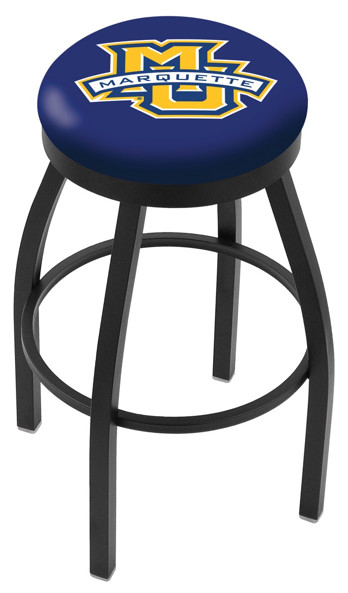 25" L8B2B - Black Wrinkle Marquette Swivel Bar Stool with Accent Ring by  Company