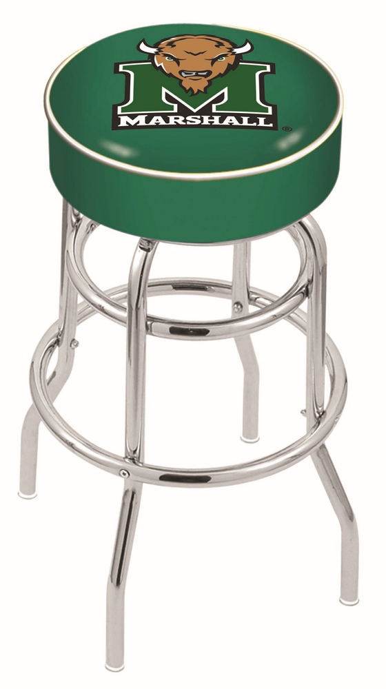 30" L7C1 - 4" Marshall Cushion Seat with Double-Ring Chrome Base Swivel Bar Stool by  Company