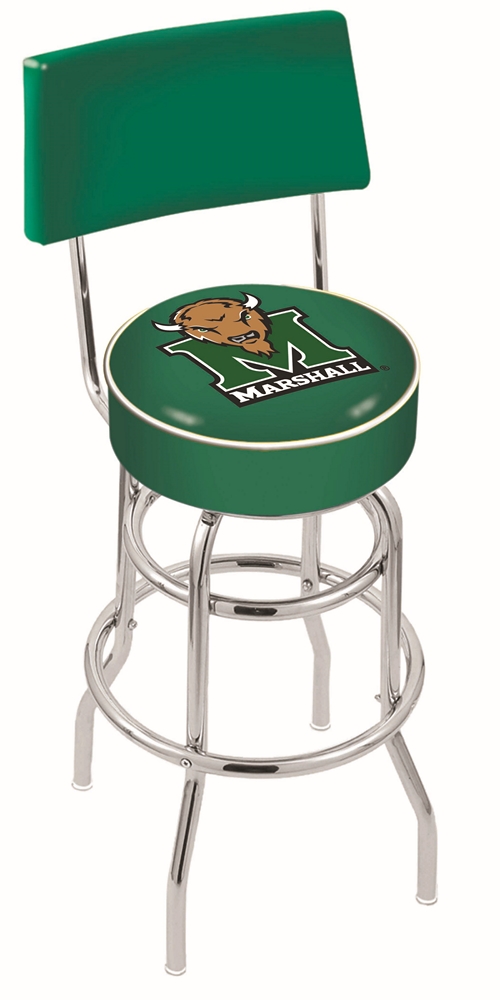 L7C425Mrshll 25 in. Chrome Double Ring Marshall Swivel Bar Stool With a Back