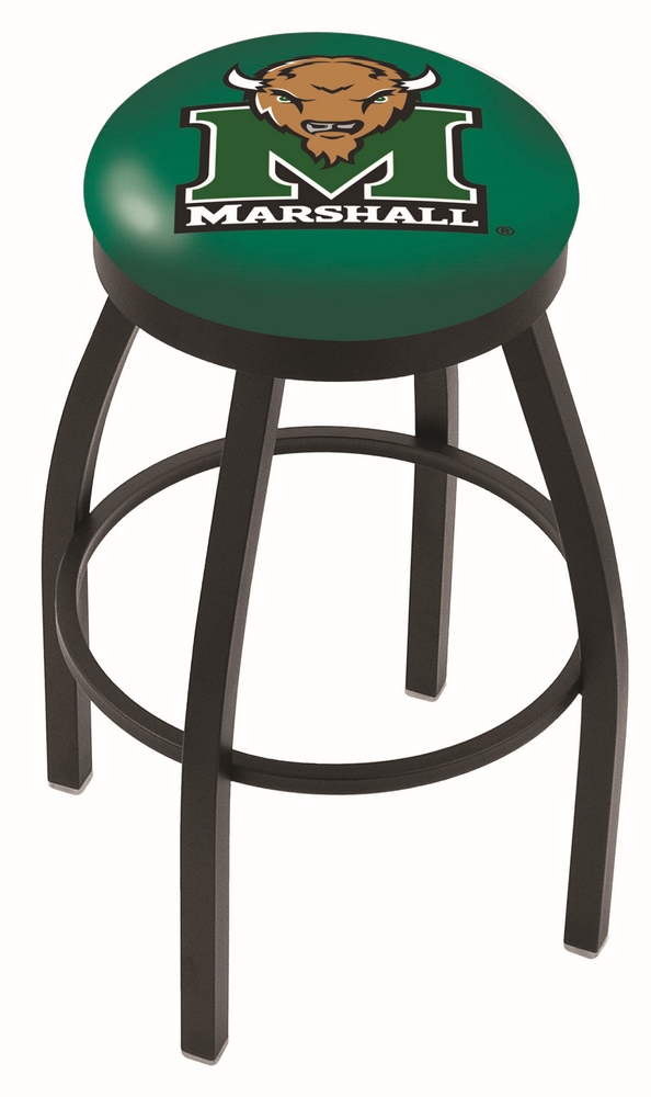 25" L8B2B - Black Wrinkle Marshall Swivel Bar Stool with Accent Ring by  Company