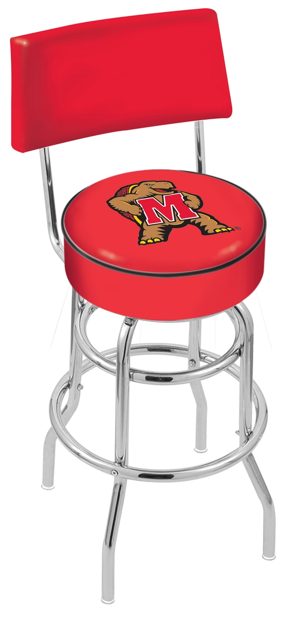 30" L7C4 - Chrome Double Ring Maryland Swivel Bar Stool with a Back by  Company