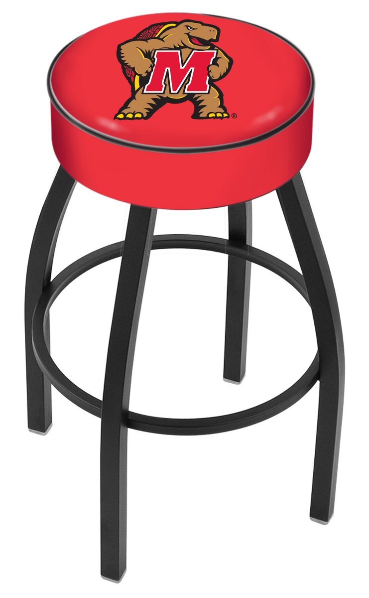 25" L8B1 - 4" Maryland Cushion Seat with Black Wrinkle Base Swivel Bar Stool by  Company