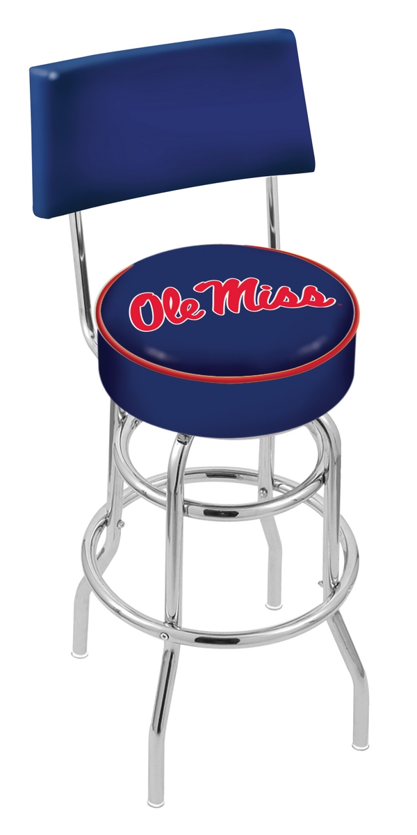 30" L7C4 - Chrome Double Ring Ole' Miss Swivel Bar Stool with a Back by  Company