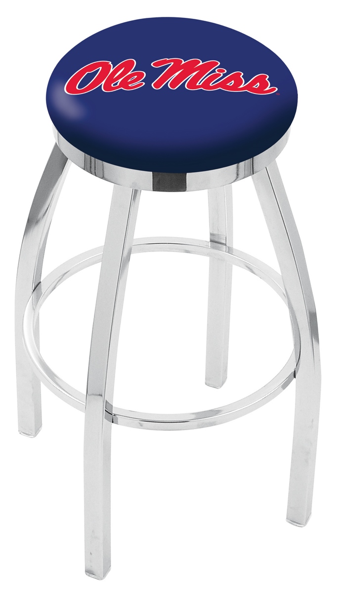 25" L8C2C - Chrome Ole' Miss Swivel Bar Stool with Accent Ring by  Company