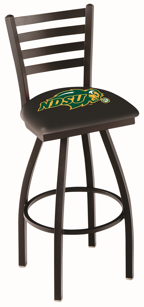 L014 - 30" Black Wrinkle North Dakota State Swivel Bar Stool with Ladder Style Back by  Co.