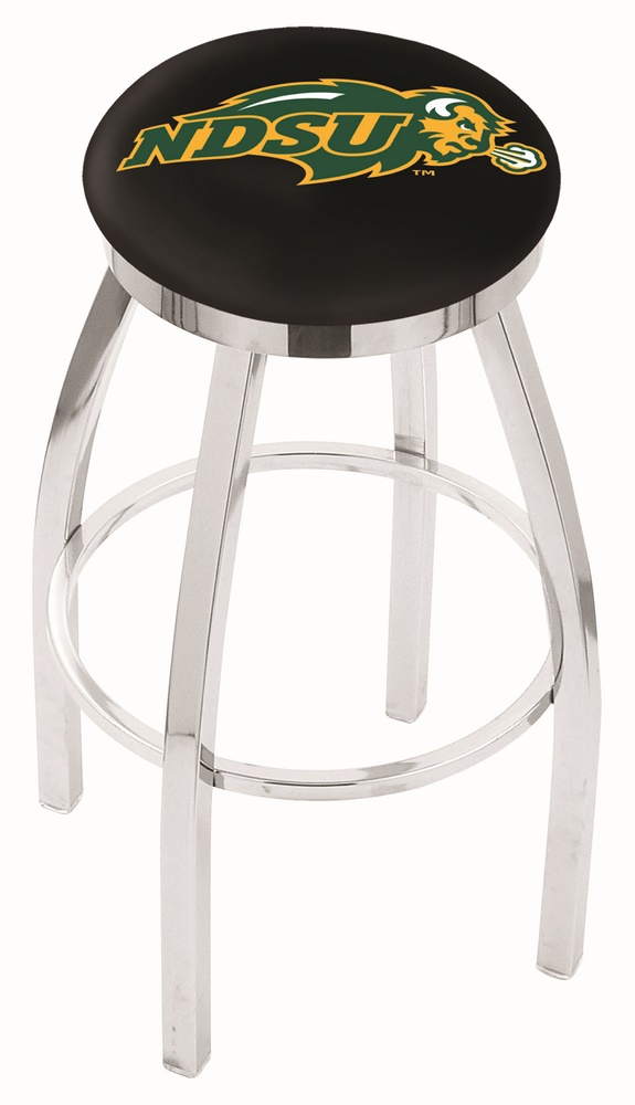 25" L8C2C - Chrome North Dakota State Swivel Bar Stool with Accent Ring by  Company