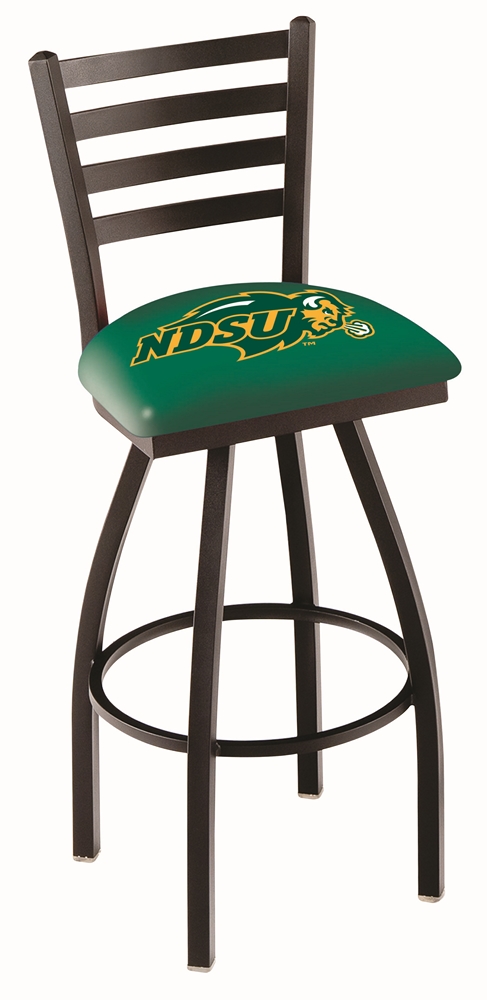L014 - 25" Black Wrinkle North Dakota State Swivel Bar Stool with Ladder Style Back by  Co.