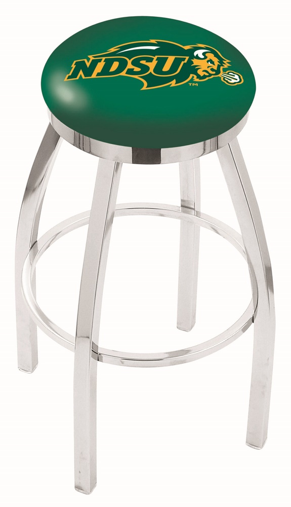 30" L8C2C - Chrome North Dakota State Swivel Bar Stool with Accent Ring by  Company